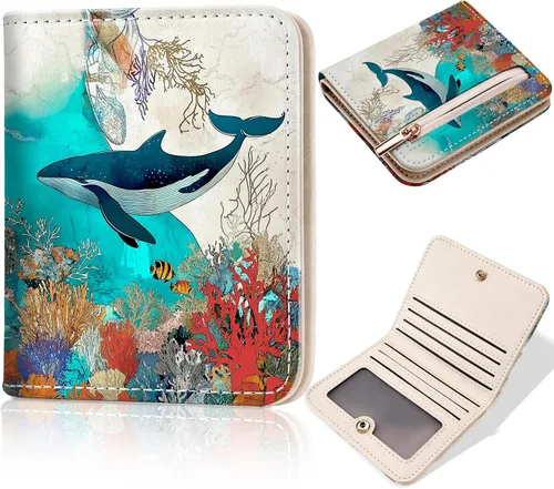 Vista 21 de Toughergun Billetera para Mujeres con Bloqueo RFID, Pequeña, Compacta, Bifold de Cuero de Lujo, Billetera de Bolsillo para Damas, Mini Monedero