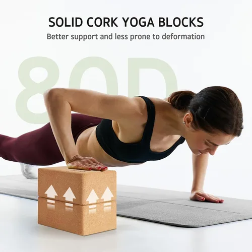 Vista 5 de Syntus Yoga Block and Yoga Strap Set, 2 Soft Non-Slip Yoga Blocks 9×6×4 inches, 8FT Metal D-Ring Strap for Yoga, General Fitness, Pilates