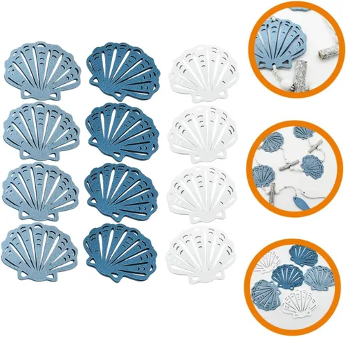 Vista 8 de 12pcs estilo mediterráneo festoneado adornos océano decoración de madera decoración del hogar conjunto
