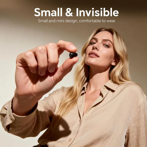Vista 6 de Yihou Audífonos invisibles pequeños para dormir, inalámbricos, Bluetooth, cómodos, pequeños, pequeños, de perfil bajo, micro discretos, ocultos
