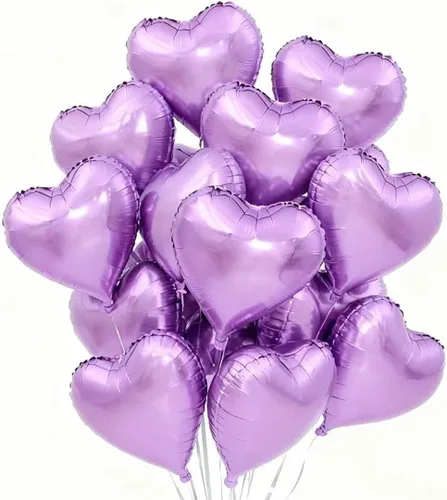 Vista 15 de 100 globos en forma de corazón de 5 pulgadas, globos de aluminio de Mylar de papel de aluminio para decoración de mujeres y niñas, día de San