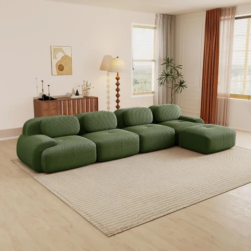 Vista 80 de Sofás seccional modular de 80" sin huesos modernos para sala de estar, juego de sofás comprimidos de 2 plazas con asiento profundo, sin necesidad