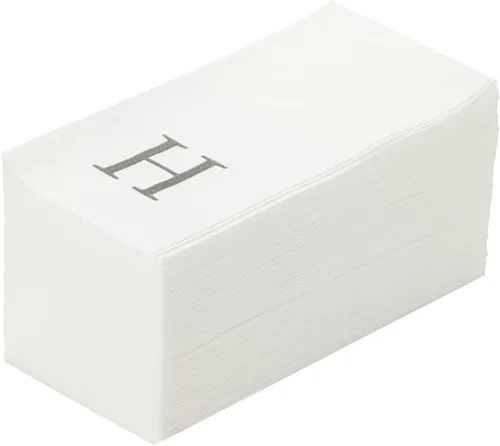 Vista 61 de Luxenap Toallas de invitados de tacto de lino de 15.8 X 7.9 pulgadas, 50 toallas de mano con letras - Letra dorada "S", fuente sans serif