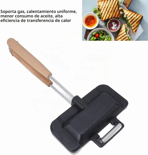 Vista 2 de Sartén para hornear sándwich de doble cara, sartén de doble cara, mango extraíble, sartenes antiadherentes, sartén de aluminio para quesos a
