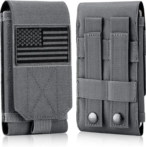 Vista 11 de Funda Táctica Molle para Teléfono, Funda de Cinturón con Asa de Bucle Resistente con Parche de Bandera para iPhone 17 Pro Max/Air/17 Pro/17/16 Pro