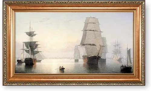 Vista 50 de A&T ARTWORK A Brisk Breeze por Willem van de velde Reproducciones de pintura de velero, impresiones en lienzo giclée para decoración del hogar, 20 x