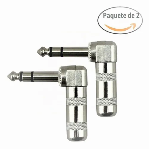 Vista 4 de Enchufes de audio de 1/4 "0.250 in enchufe TRS macho de 1/4 pulgadas Tipo de soldadura Enchufe estéreo Conector de diseño de ángulo recto