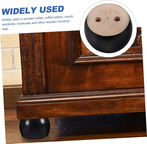 Vista 2 de Uonlytech Patas de sofá de madera maciza, patas de sofá de madera para muebles debajo de los muebles, sofá redondo de 2 pulgadas, patas de moño