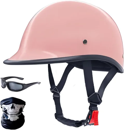 Vista 9 de Casco de motocross de media gorra para adultos, casco abierto para motocicleta, ciclismo, motocross, para hombres y mujeres, aprobado por DOT
