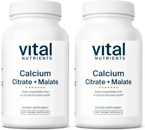 Vista 7 de Vital Nutrients - Calcio (Citrato/Malato) - Forma más biodisponible de calcio - 100 cápsulas vegetarianas por botella - 150 mg