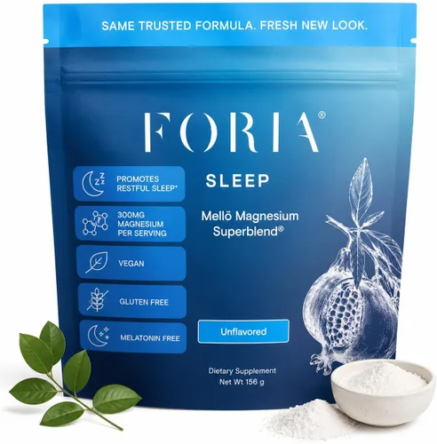 Vista 14 de Foria Mellö Suplemento de magnesio Superblend Powder – Glicinato de magnesio con L-teanina, GABA y minerales traza – Apoya el sueño y la relajación