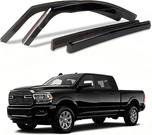 Vista 12 de Viseras de ventana compatibles con Wrangler JK de 4 puertas 2007-2018, protectores de lluvia negros en canal, 4 deflectores de ventana lateral