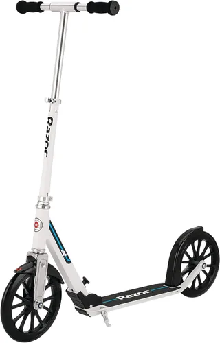 Vista 5 de Razor Patinete A5 Lux Kick para niños de 8 años en adelante, ruedas de uretano de 8 pulgadas, acabado anodizado con colores y gráficos llamativos