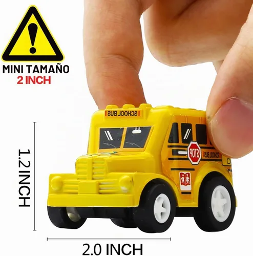 Vista 2 de Funcorn Toys Juego de 12 mini vehículos de plástico surtido, juguetes de camión y automóvil para niños pequeños, recuerdos de fiesta, juego de auto