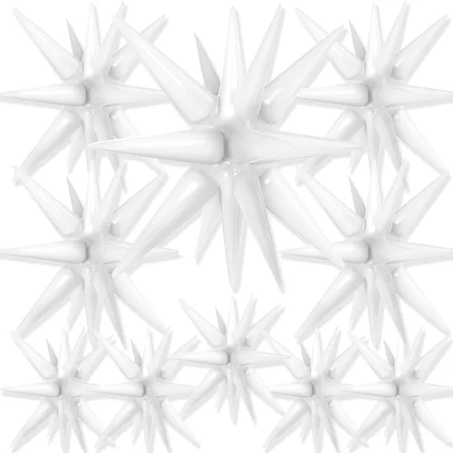 Vista 22 de Globos de papel de aluminio con forma de estrella negra de PartyWoo, 2 piezas de 42 pulgadas, grandes, con puntas explosivas, de Mylar