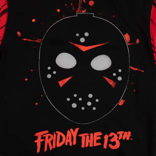 Vista 7 de Bioworld Friday the 13th - Sudadera con capucha para adultos de doble cara roja y negra