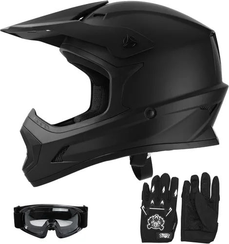 Vista 22 de SLMOTO - Casco DOT para niños y jóvenes de motocross, casco de motocicleta de calle, casco de bicicleta de tierra, motocross, ATV, casco con diseño