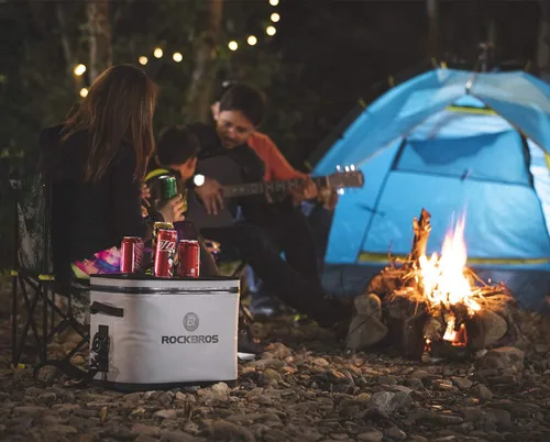 Vista 5 de Rock BROS - Enfriador suave con aislamiento para 30 latas a prueba de fugas, impermeable, de lados suaves, para campamento, pesca, viajes por