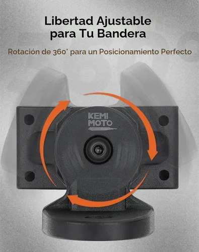 Vista 5 de KEMIMOTO UTV Soporte de montaje para luz de bandera de montaje en látigo, 1 unidad, resistente ajustable para jaula de barra enrollable de 1.75 a 2
