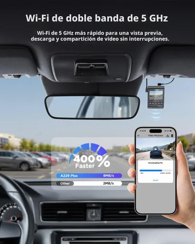 Vista 5 de VIOFO A229 Plus Dash Cam frontal y trasera, 2K Dual STARVIS 2 Sensores