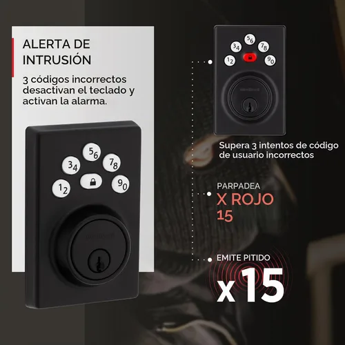 Vista 6 de Kwikset Powerbolt 240 Pestillo Electrónico Contemporáneo con Teclado de 5 Botones Negro Mate para Puerta, con Entrada sin Llave Conveniente, Códigos