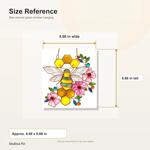 Vista 5 de Adorno de abeja, atrapasoles de vidrieras para ventanas, regalos para madres de Beelovers