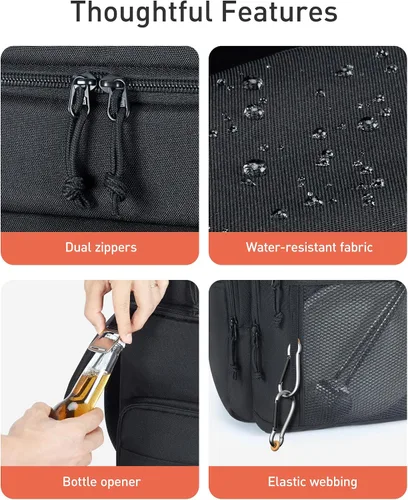 Vista 7 de TOURIT Enfriador de mochila aislante: 30 latas impermeable a prueba de fugas mochila más fresca suave bolsa de viaje playa picnic camping
