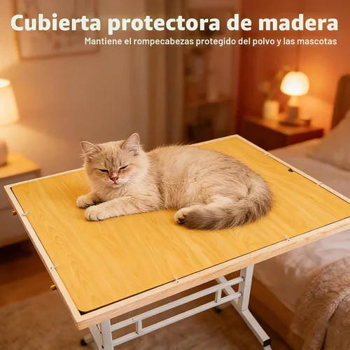 Vista 4 de Mesa de rompecabezas de 1500 piezas con cajones, mesas de rompecabezas ajustables de 35 x 26 pulgadas para adultos y niños Tablero de rompecabezas