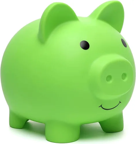 Vista 13 de Lindo Banco de Ahorro en Forma de Cerdo, Banco de Monedas para Niños y Niñas, Banco de Dinero de Plástico a Prueba de Rompimiento para Niños, Tarro