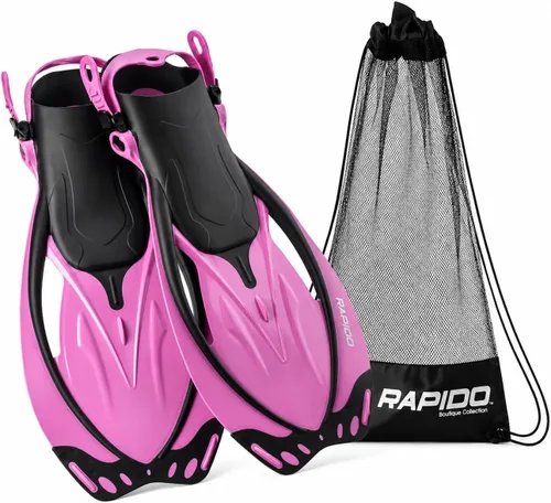 Vista 18 de Rapido Marine Open Heel Adjustable Fins - Translucent Violet Lime, Large/X
