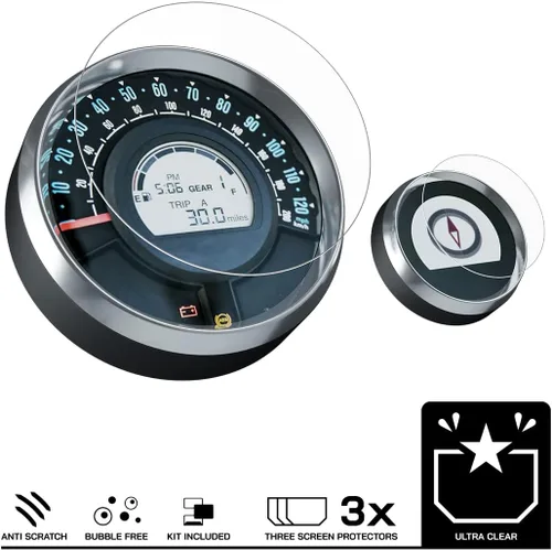 Vista 2 de Speedo Angels - Protector de pantalla para tablero de instrumentos compatible con METEOR 350 (2021-) 3 x Ultra Clear