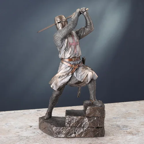 Vista 7 de Veronese Design Figura de guerrero de 12 pulgadas con acabado de bronce de resina fundida en frío