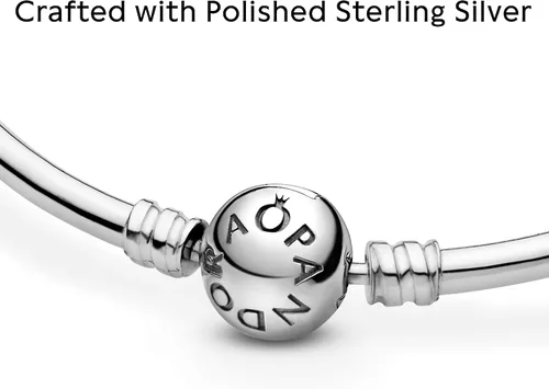 Vista 4 de PANDORA Pulsera de plata esterlina con dije de joyería, 6.7 pulgadas, con caja de regalo, Metal, Circonita cúbica
