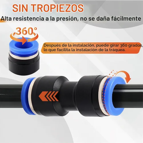 Vista 6 de Kit de accesorios de manguera de aire de empuje para conectar 70 piezas, 1/4 1/8 3/8 1/2 pulgadas de diámetro exterior neumático surtido con roscas