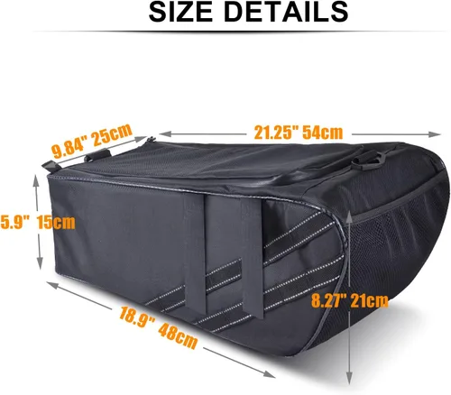 Vista 2 de Bolsa para debajo del asiento compatible con accesorios Honda Ruckus 2010-2025, bolsa de almacenamiento resistente al agua con marco lateral de Negro