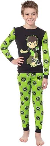 Vista 3 de INTIMO Ben 10 - Conjunto de pijama con estampado omnitrix de personajes de dibujos animados para niños