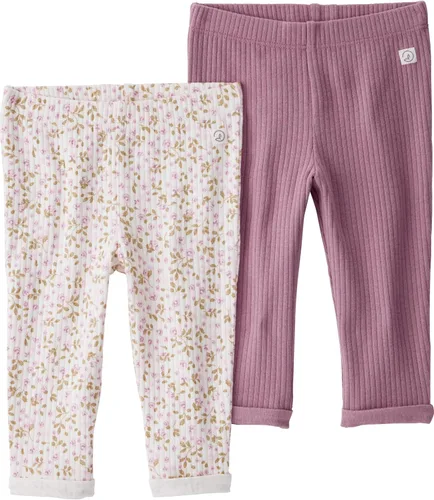 Vista 8 de Little Planet by Carter's Paquete de 2 pantalones acanalados unisex para bebé, hechos con algodón orgánico Manzanas Granate
