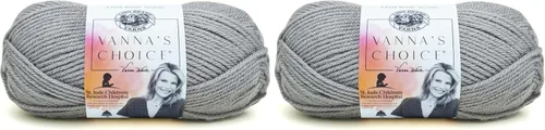 Vista 46 de Lion Brand Yarn (1 madeja) Hilo Vanna's Choice, mármol gris