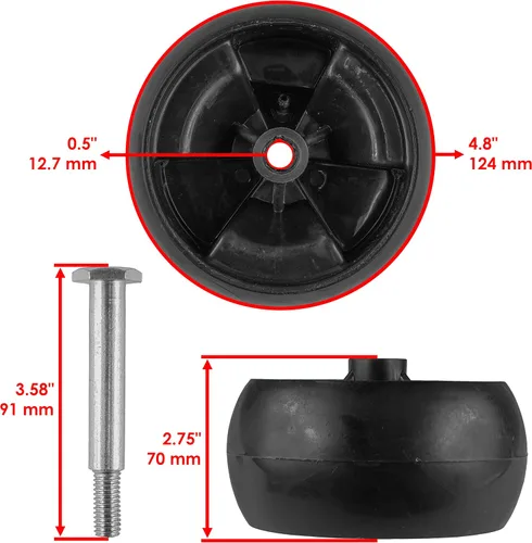 Vista 2 de Caltric Rueda de cubierta compatible con Cub Cadet LT 1042 345 346 347 358 359 50C GT 2550 LT 1018 Qty 4