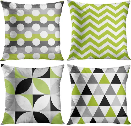 Vista 7 de ArtSocket Juego de 4 fundas de almohada naranja tribal Kuba inspiradas en la tierra, colores geométricos, étnicos, negro, marrón, barro, africano