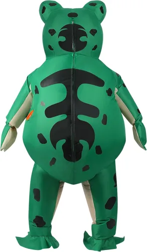 Vista 4 de XUANNIAO Disfraz inflable de animal para Halloween, cosplay, vestido de fiesta de cosplay, disfraz de lujo (rana verde para adultos