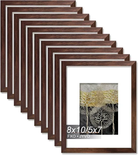 Vista 80 de Fxojyvo Marco de Fotos de 4x6, Muestra Foto de 3.5x5 con Paspartú o 4 x 6 Sin Paspartú, Liviano y de Alta Transparencia Marco de 4 por 6 para Pared