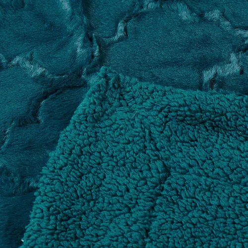 Vista 4 de BOON Brushed cobija de piel sintética con refuerzo de sherpa, 50 x 60 pulgadas y 60 x 80 pulgadas, Poliéster & Mezcla de poliéster, Dark Teal, 50" x