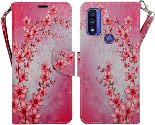 Vista 13 de Zase Funda tipo cartera para Motorola Moto G Play (2023)/Moto G Pure/Moto G Power (2022) Funda de piel sintética con función atril, ranura