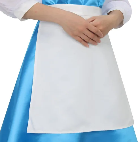 Vista 4 de Disfraz de Bella para adultos, vestido azul de sirvienta, vestido de princesa de belleza, vestido de fiesta de Halloween, vestido de baile
