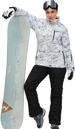 Vista 2 de Chaqueta y pantalones de esquí con estampado colorido para mujer de moda, impermeable, resistente al viento, para snowboard