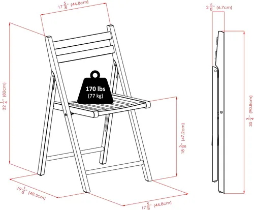 Vista 3 de Winsome Asiento de petirrojo de madera, nogal (juego de 4)