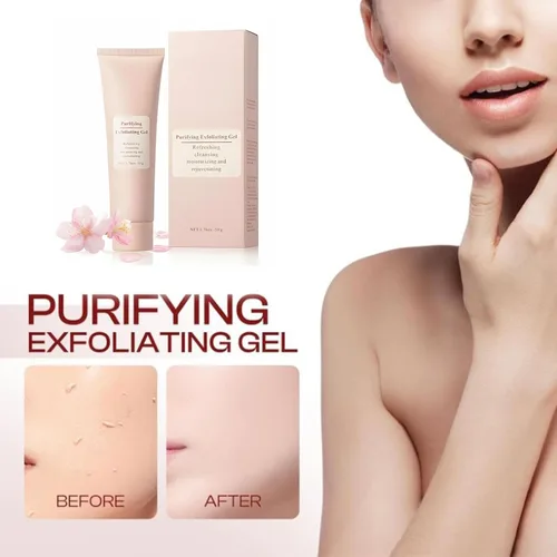Vista 4 de Gel exfoliante purificador, limpiador exfoliante purificador facial para cara y cuerpo, exfoliante con extracto de flor para una limpieza eficaz
