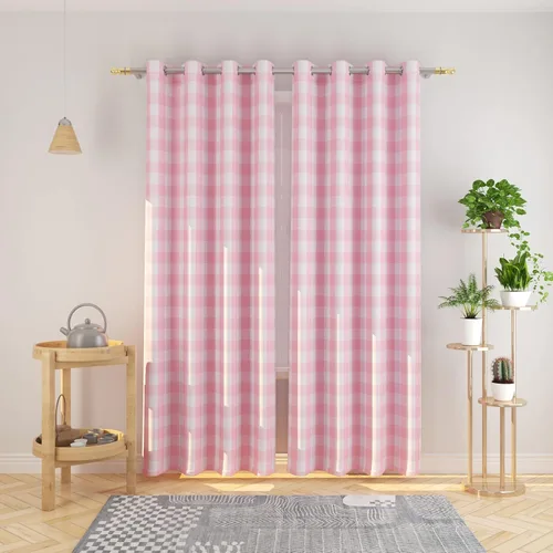 Vista 135 de Cortinas de 24 pulgadas de largo con diseño Buffalo Check Gingham Plaid para ventanas de cocina y baño, tratamiento para ventanas con 2 paneles