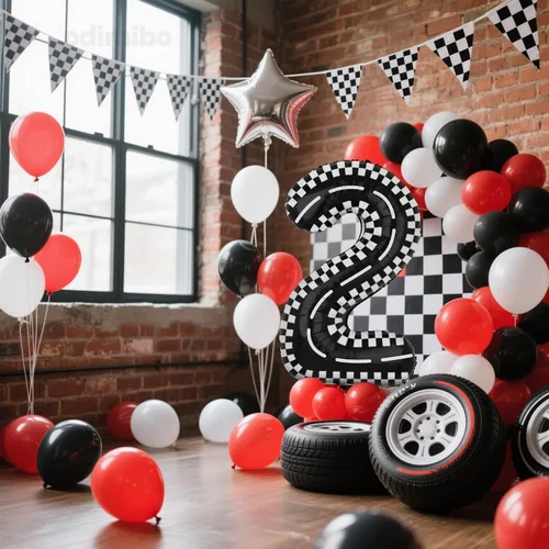 Vista 4 de Globo de aluminio gigante de 40 pulgadas con 2 globos de aluminio para decoración de segundo cumpleaños